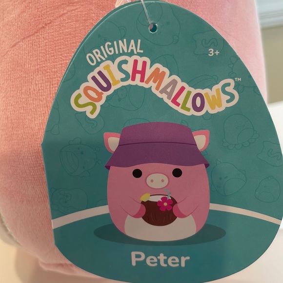 NWT 8” Peter the Pig with Coconut Drink Squishmallow - Picture 5 of 6